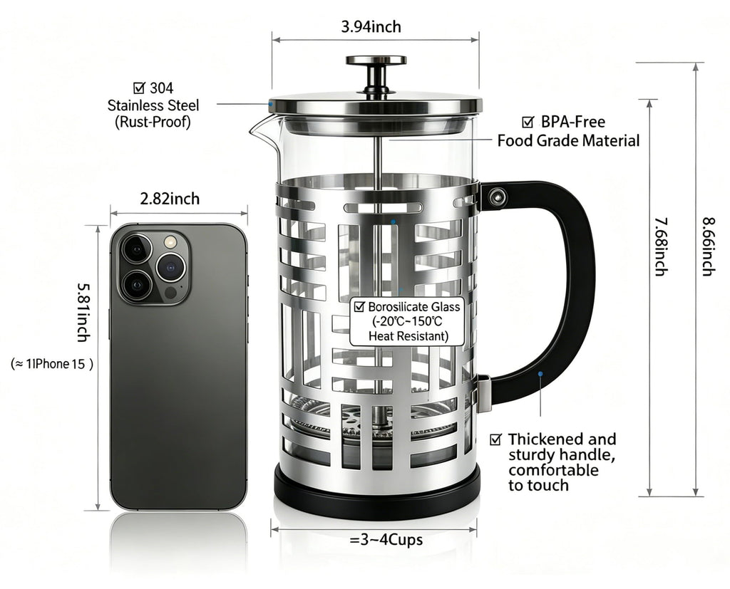 34 oz Brushed Stainless French Press R112