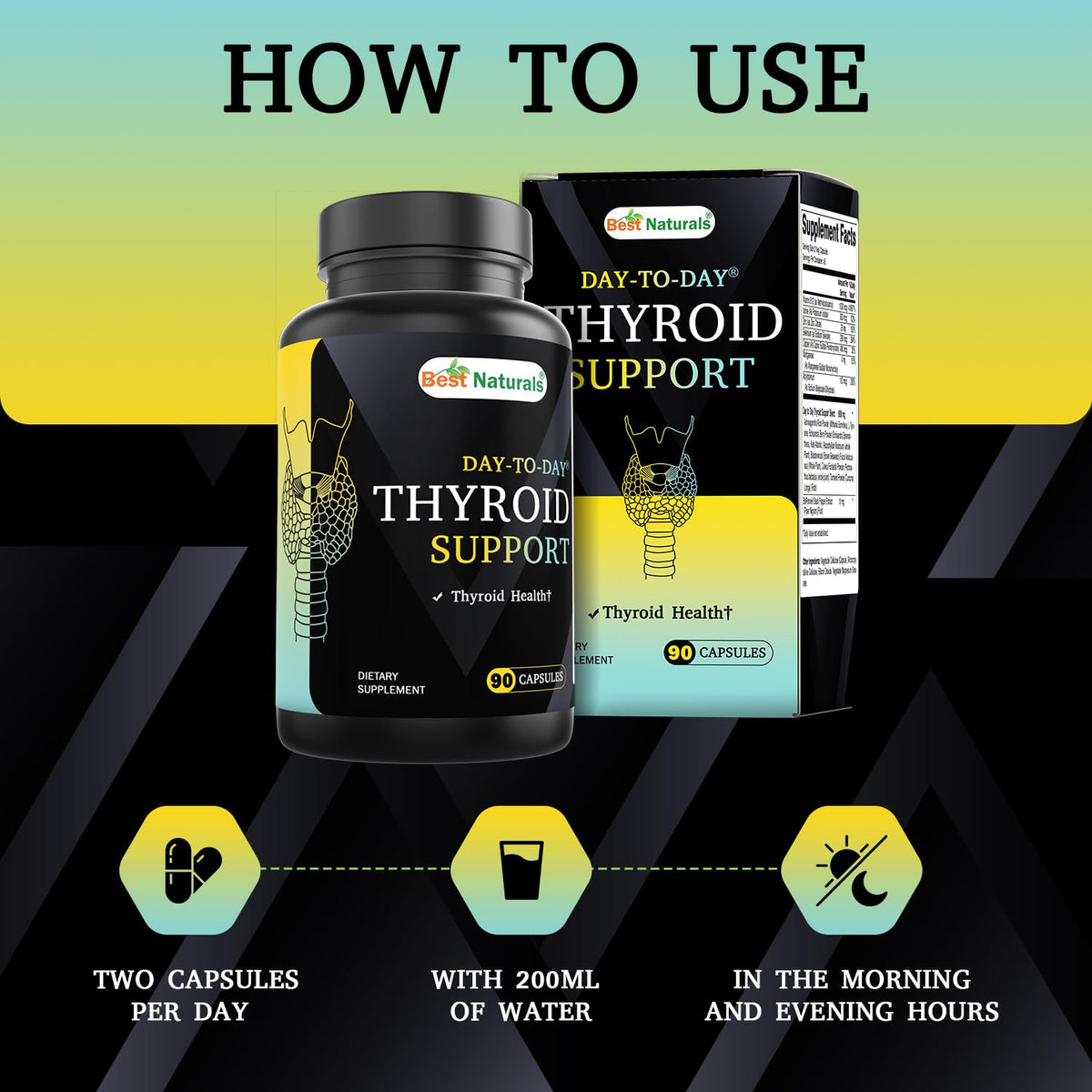 90 Vegetable Capsules Thyroid Support Supplement Y979