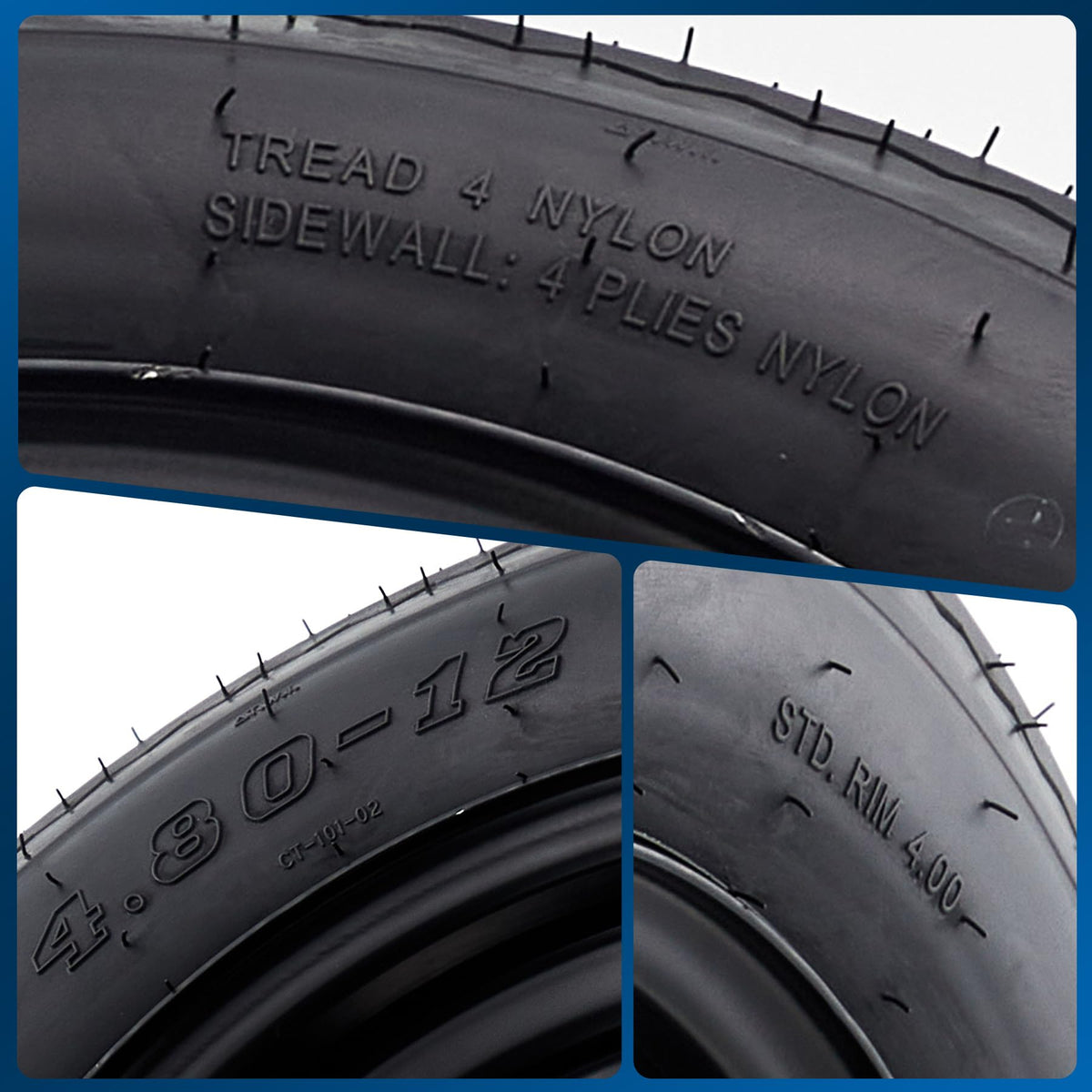 4.80-12 Trailer Tires with 12 in Rims A70111