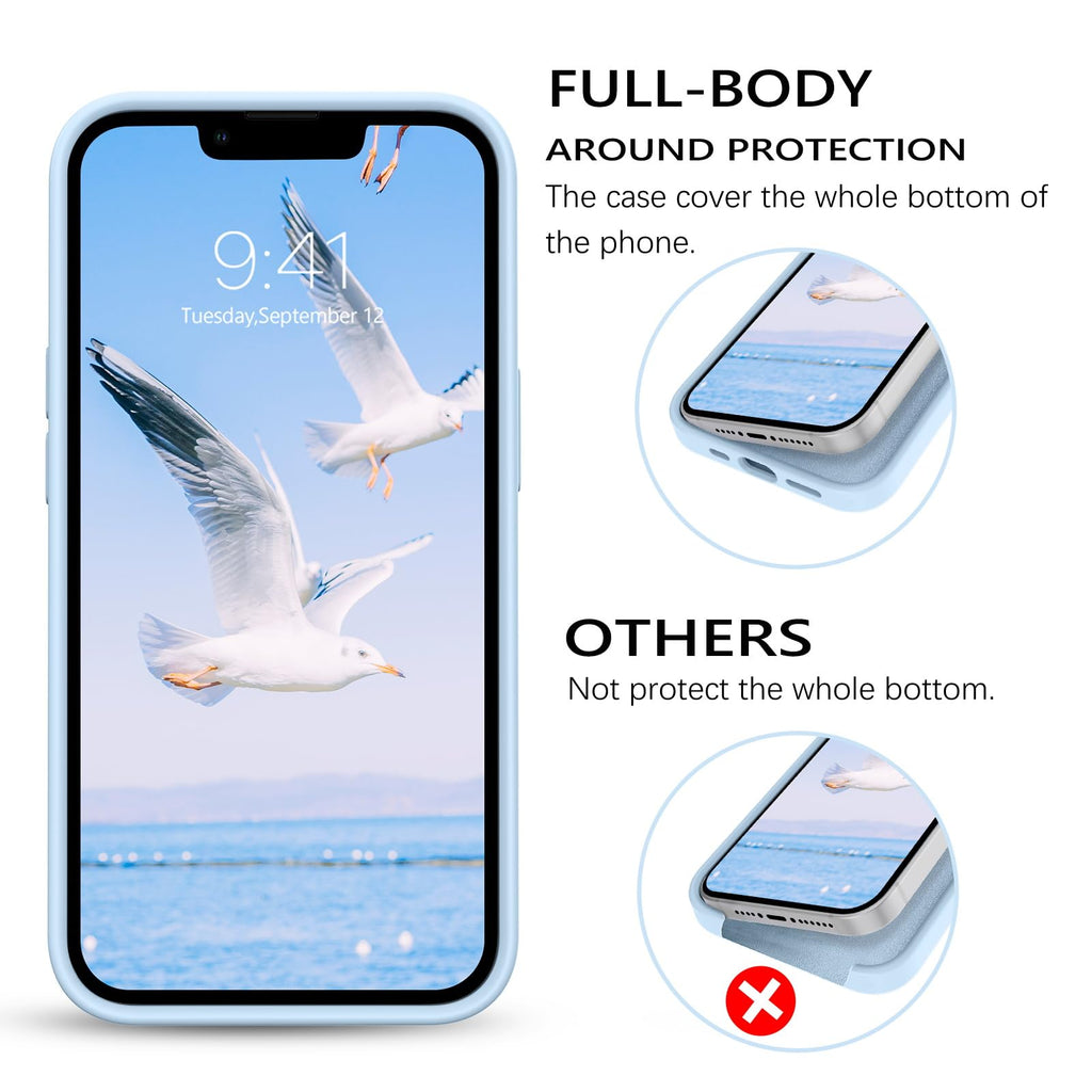 Compatible with iPhone 13 Pro Max Liquid Silicone Phone Case Light Blue V67072