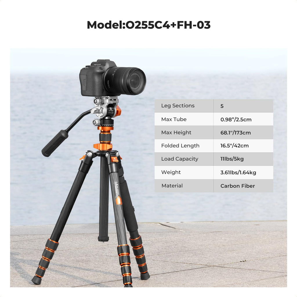 Carbon Fiber Tripod with Fluid Head F132