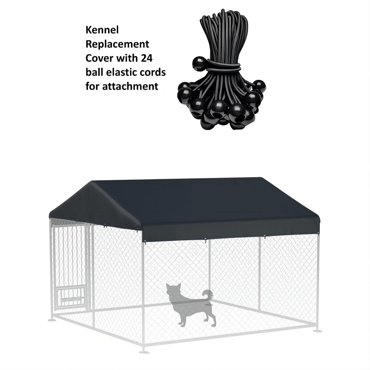 Black 10' x 10' Outdoor Dog Kennel Cover D168