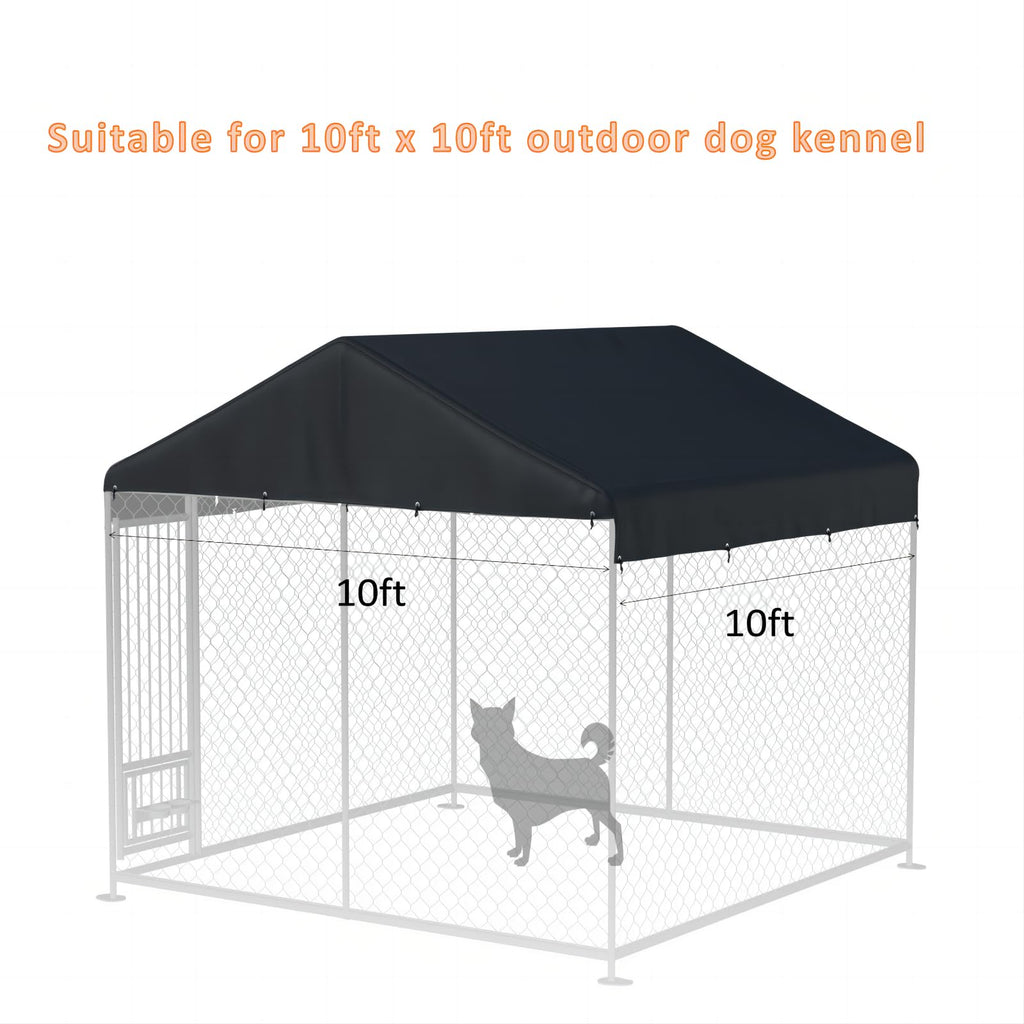 Black 10' x 10' Outdoor Dog Kennel Cover D168