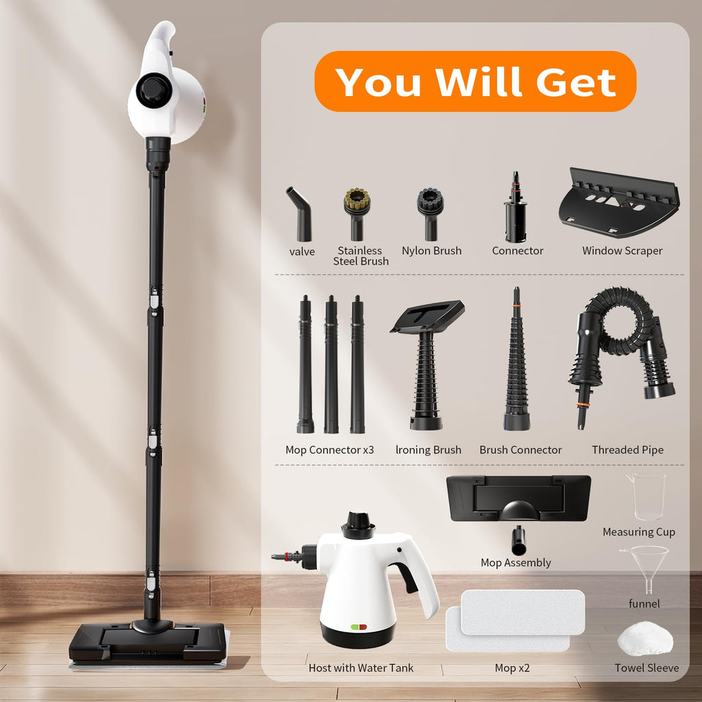 16-in-1 Lightweight Detachable Steam Mop V309