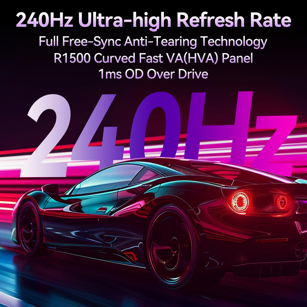 27" Curved QHD 240Hz Fast-VA 1ms Gaming Monitor Y8357