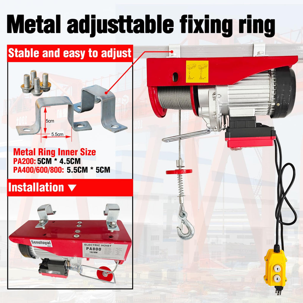 880lbs Electric Hoist Winch with Wireless Control X286256