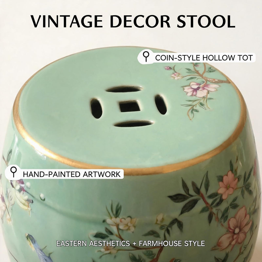 Hand-Painted Blue White Ceramic Garden Stool S5119