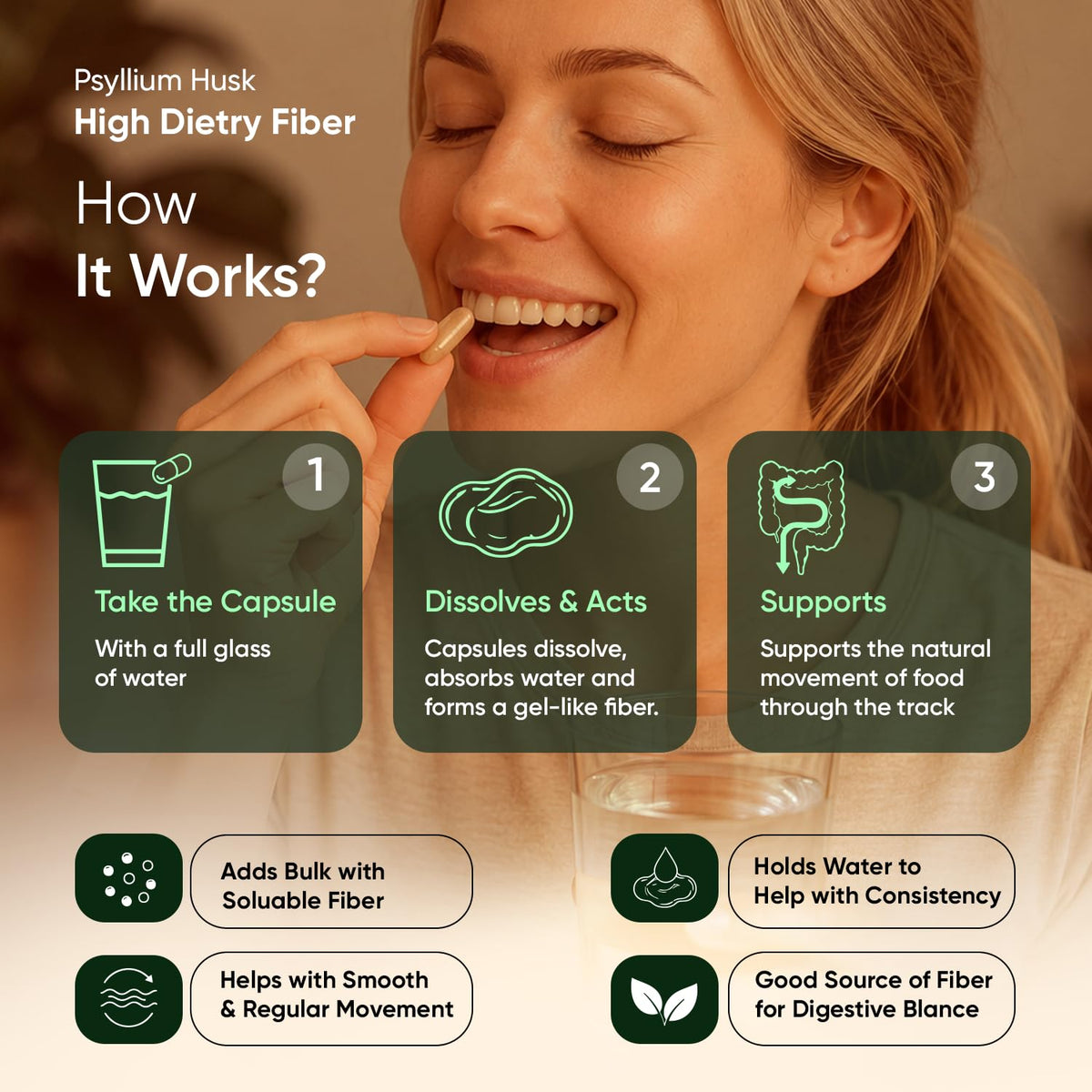 Psyllium Husk Capsules 1500mg E957871