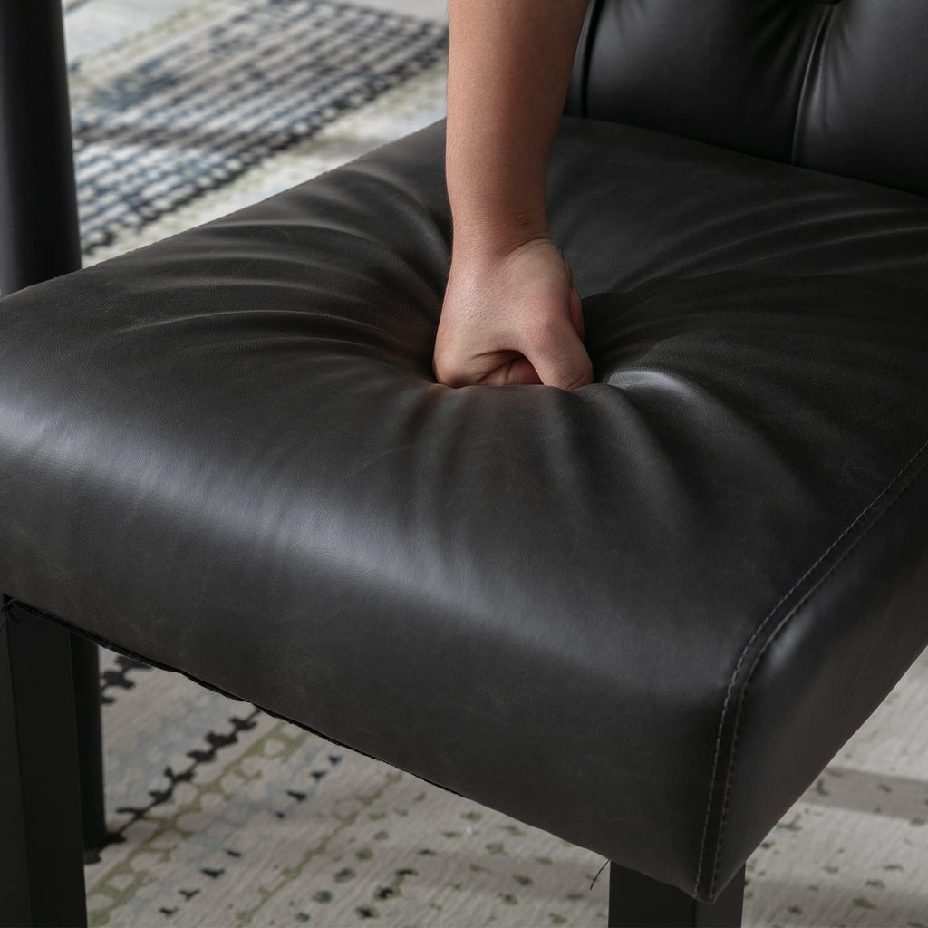 Black Set of 4 PU Leather Tufted Dining Chairs L294742