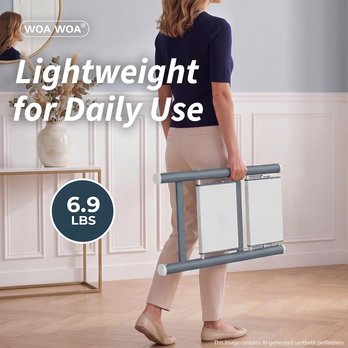 2 Step Ladder, 300lbs Load, 17'' Top Step, Stormy Blue K21689