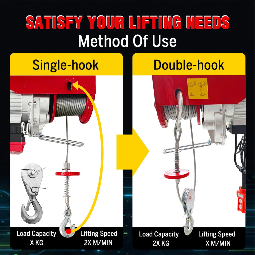 880lbs Electric Hoist Winch with Wireless Control X286256
