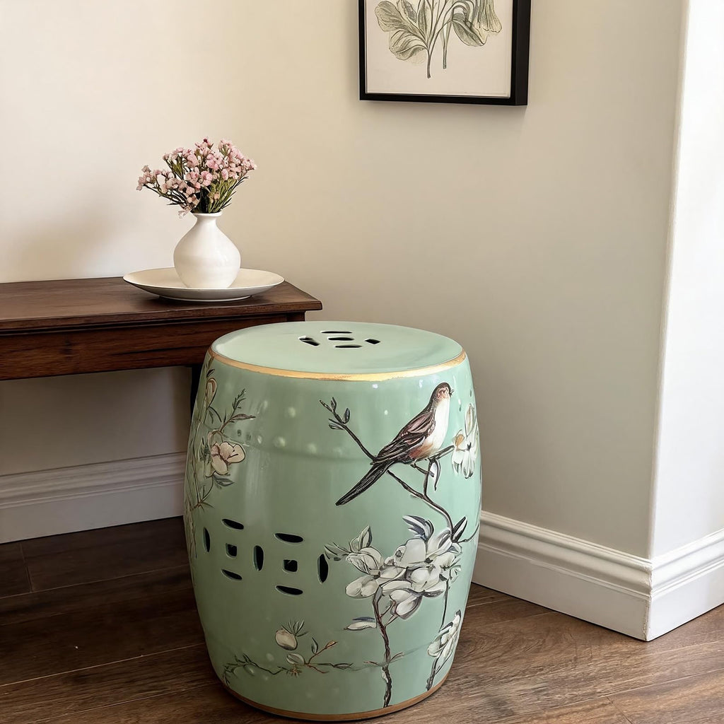 Hand-Painted Blue White Ceramic Garden Stool S5119