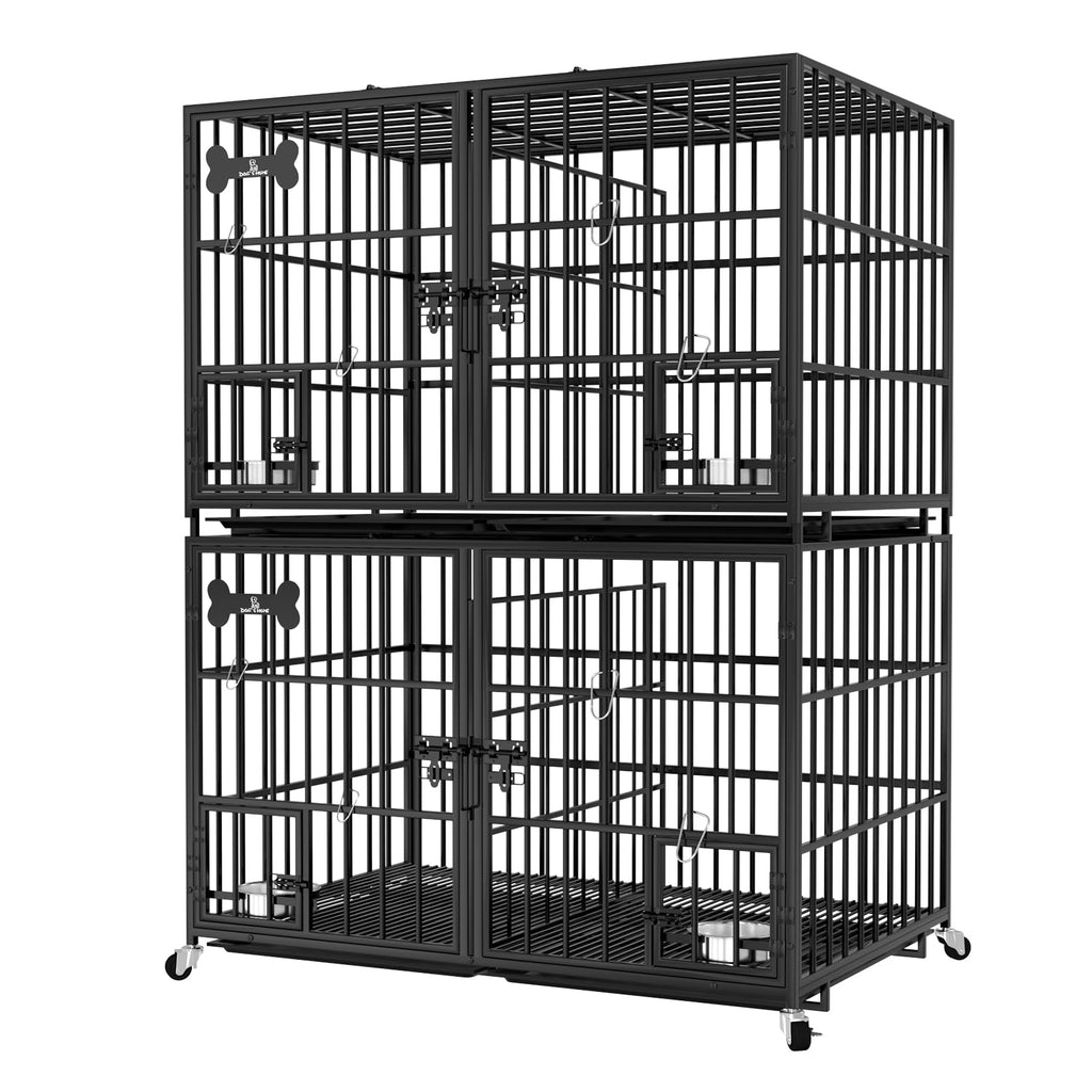 42" Stackable Heavy Duty Metal Dog Crate with Divider V77289