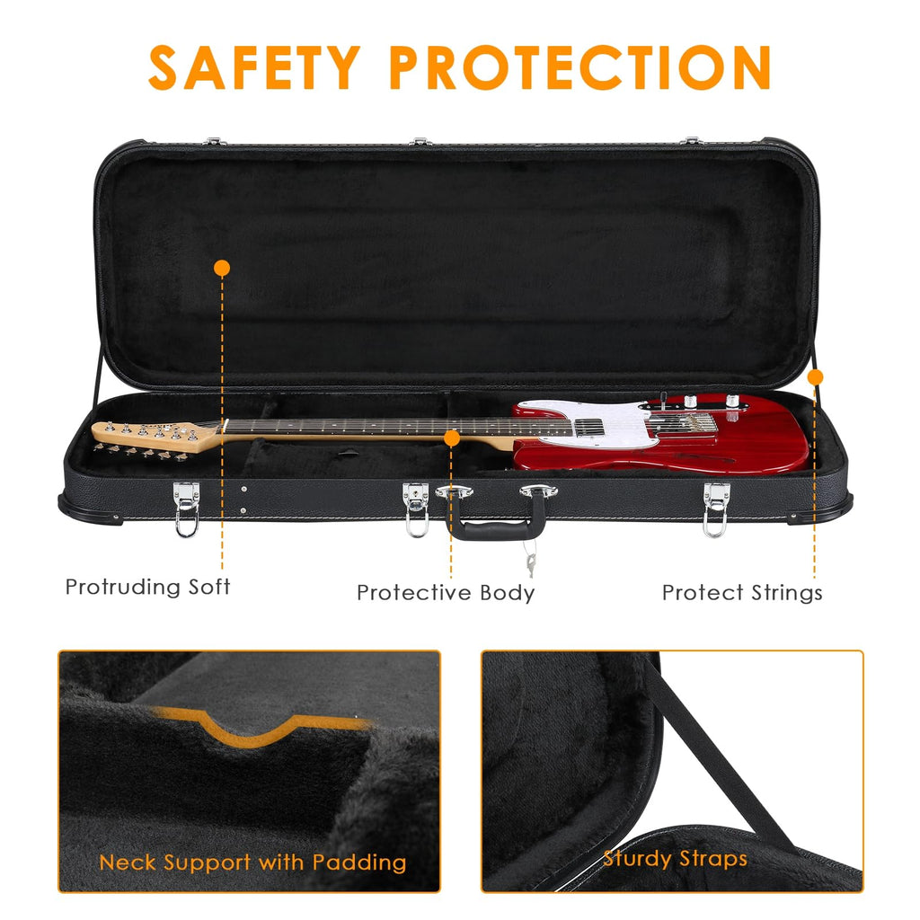 Black Electric Guitar Hard Case D6518
