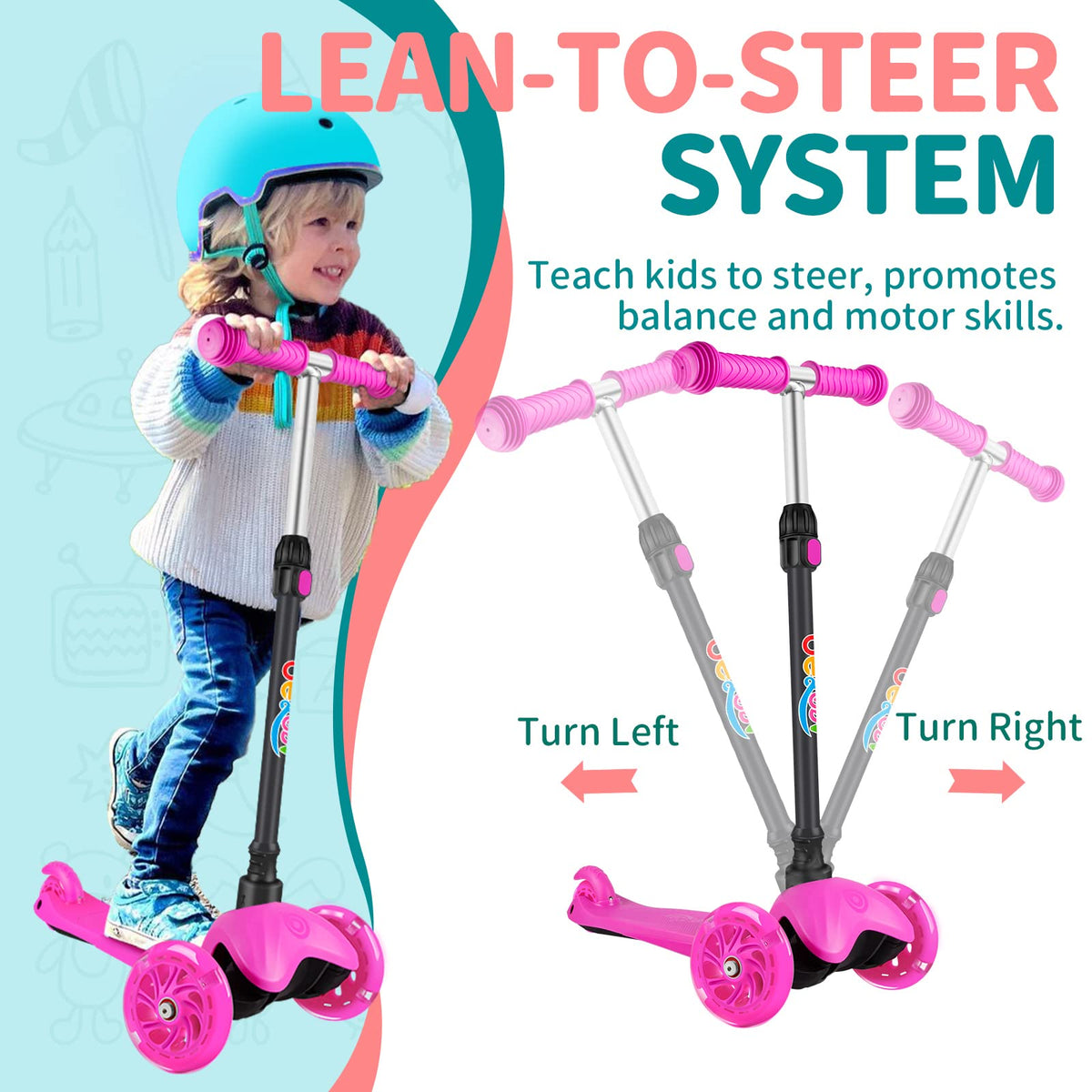 3 Wheel Kids Scooter with Light up Wheels W287