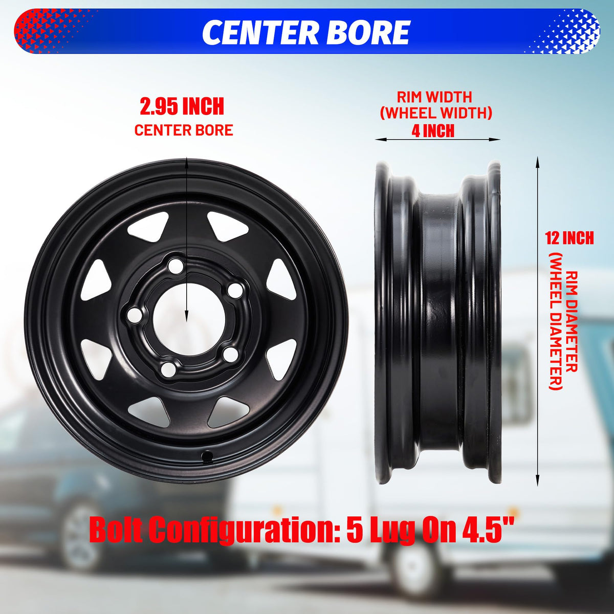4.80-12 Trailer Tires with 12 in Rims A70111
