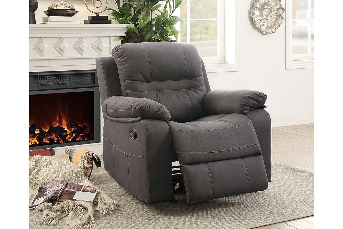 Slate Blue Breathable Leatherette Recliner Chair S4687