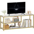 TV Stand for TVs up to 55 Inch, 3 Tier Media Console with Open Storage Shelves Y434