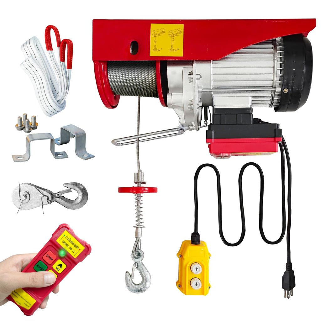 880lbs Electric Hoist Winch with Wireless Control X286256