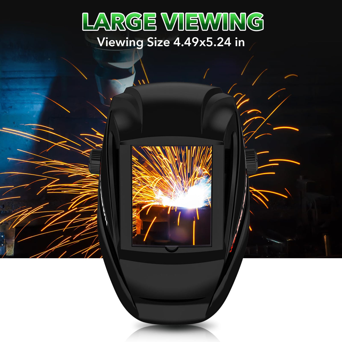 Auto Darkening Welding Helmet OD10+ Large Viewing Protective Mask H166859