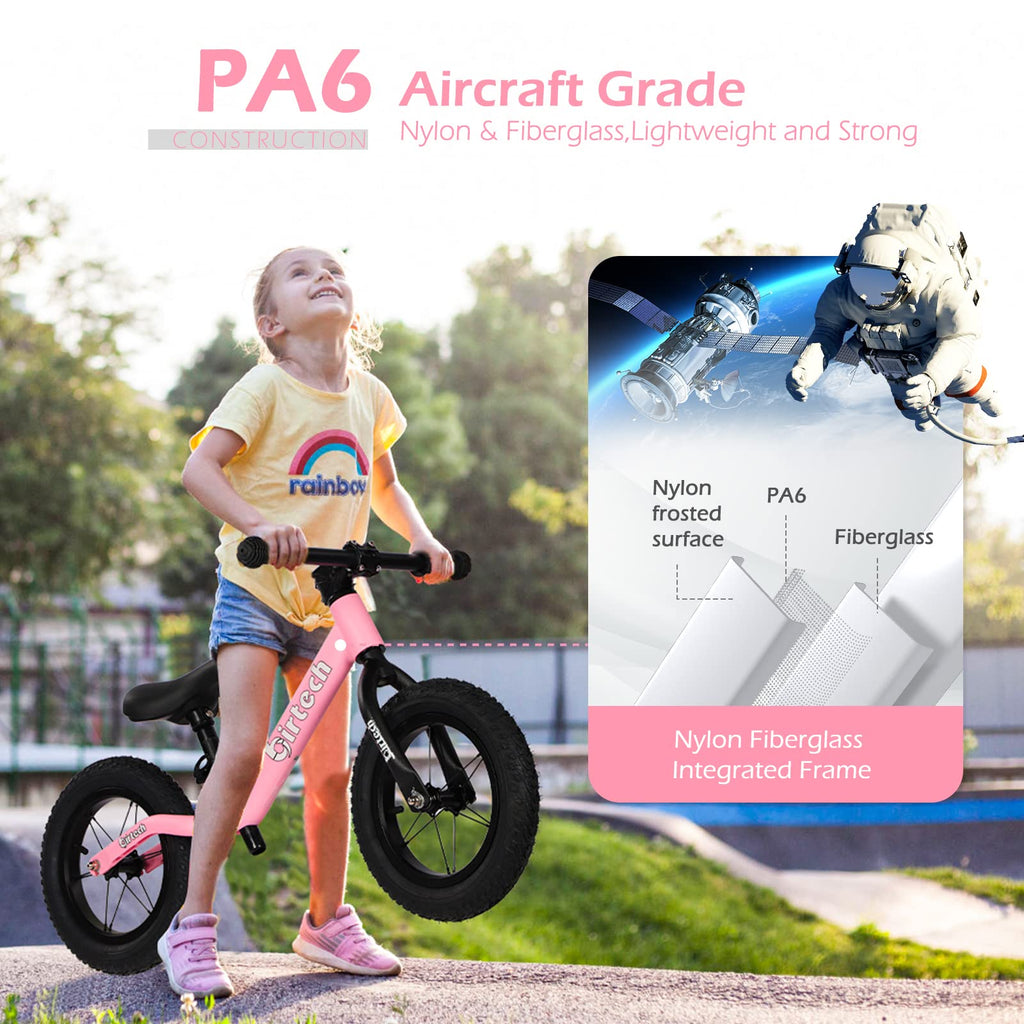 12" No Pedal Balance Bike with Inflatable Rubber Tires L576045