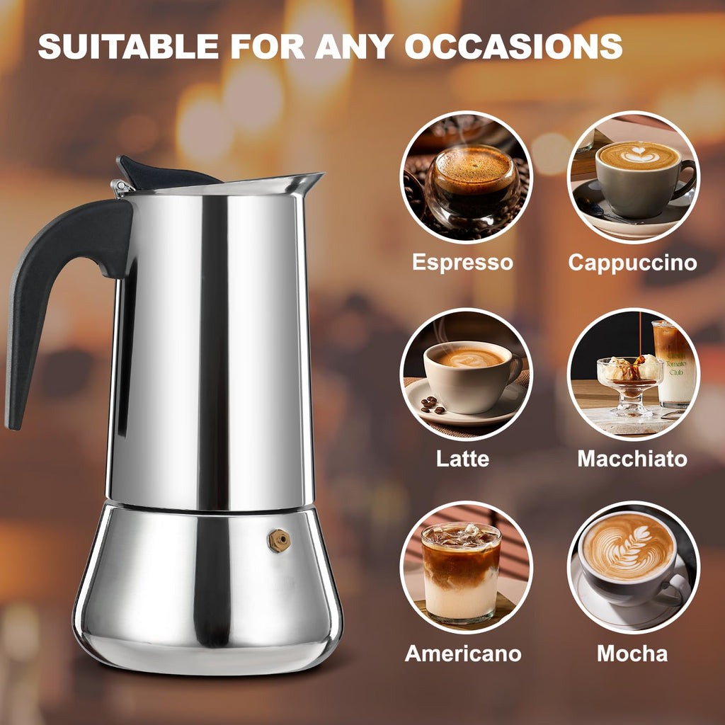 12 Cup Stainless Steel Stovetop Espresso Maker Moka Pot B2491