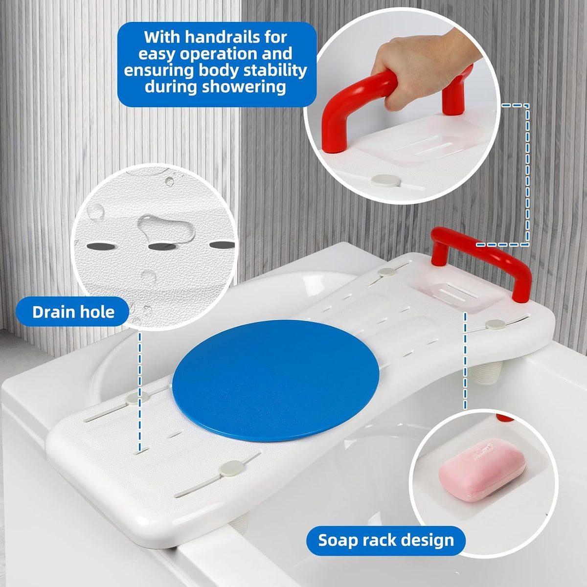 Rotating Tub Transfer Bench with Handle, 300 lbs W924