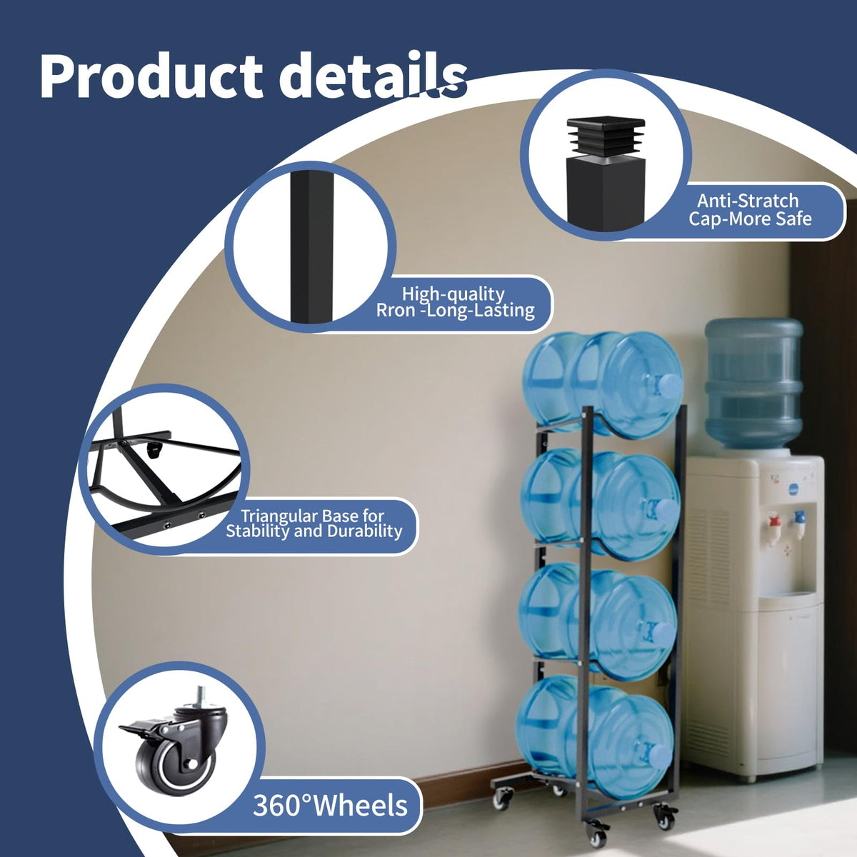 5 Gallon Water Jug Holder with 4 Wheels S10054