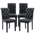Black Set of 4 PU Leather Tufted Dining Chairs L294742