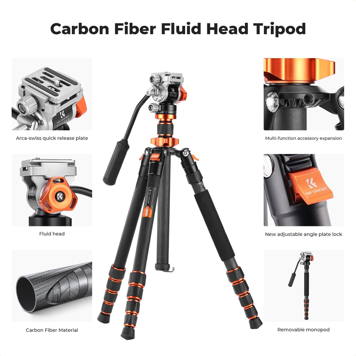 Carbon Fiber Tripod with Fluid Head F132