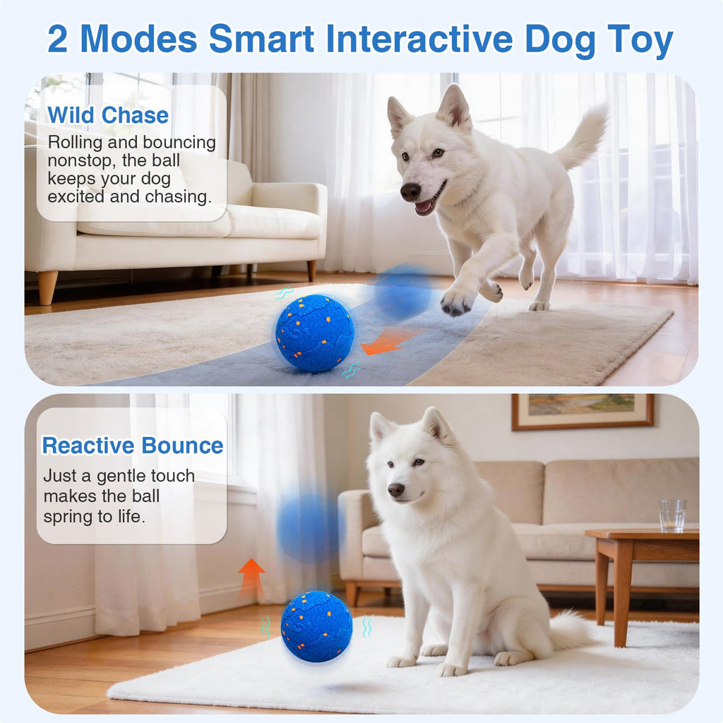 Dog Nail Grinder Interactive Dog Toys Ball with 2 Shells Blue U4726