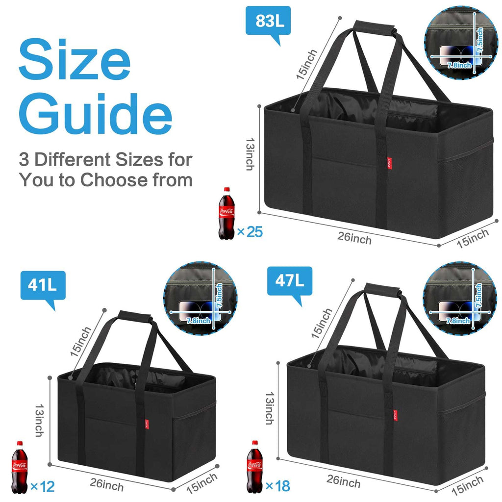 2 Pack Large Utility Tote Bag with Metal Wire Frame B338