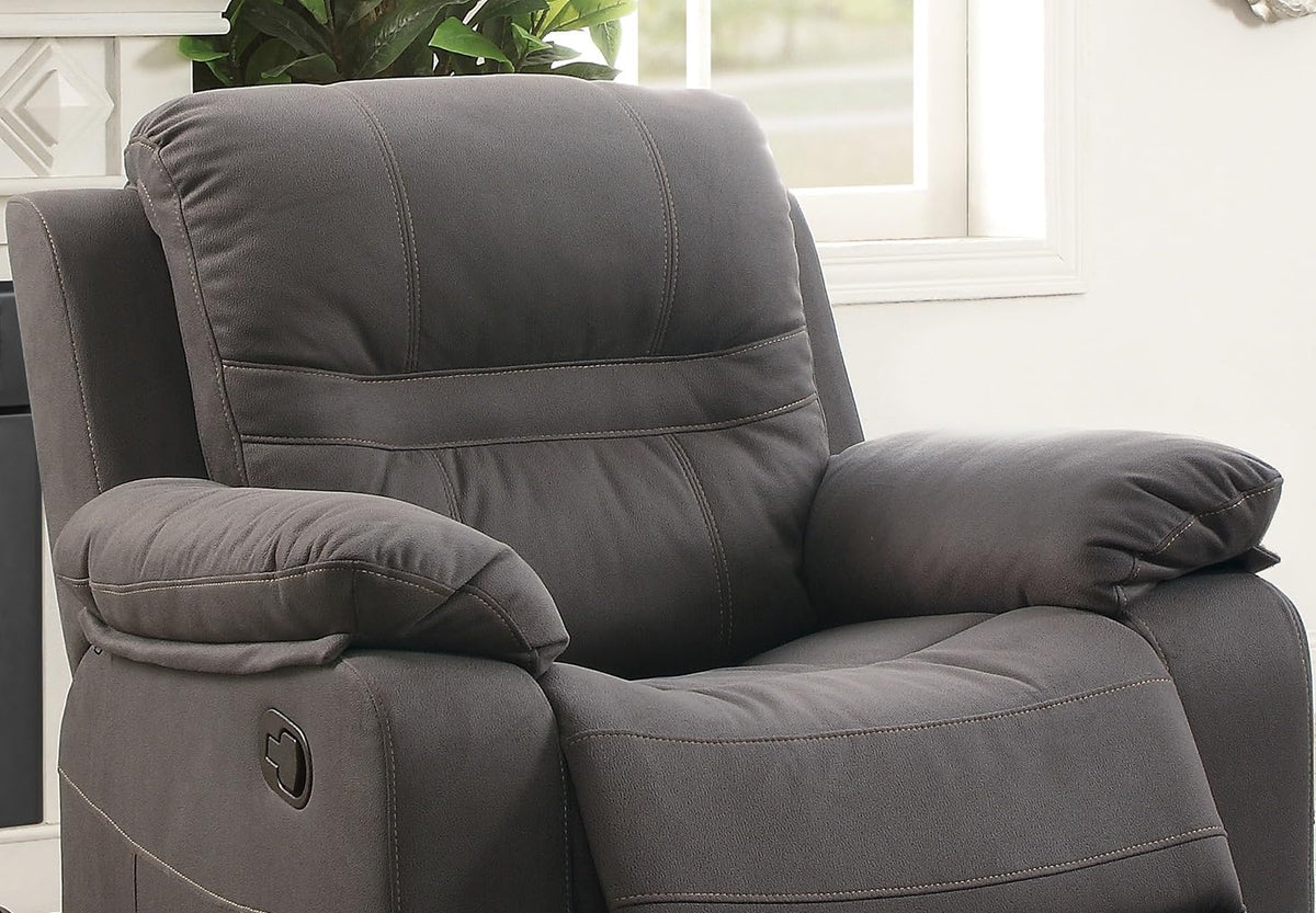 Slate Blue Breathable Leatherette Recliner Chair S4687
