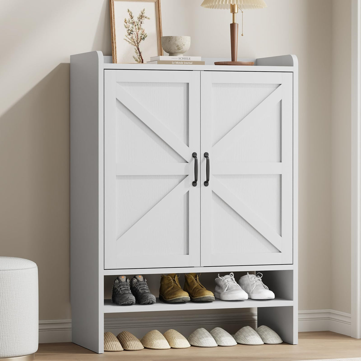 White 5-Tier Shoe Storage Cabinet T4795