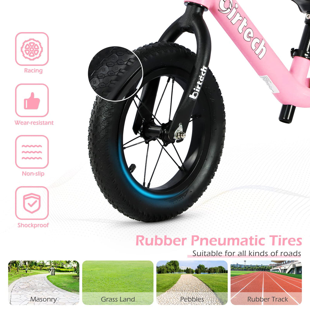 12" No Pedal Balance Bike with Inflatable Rubber Tires L576045