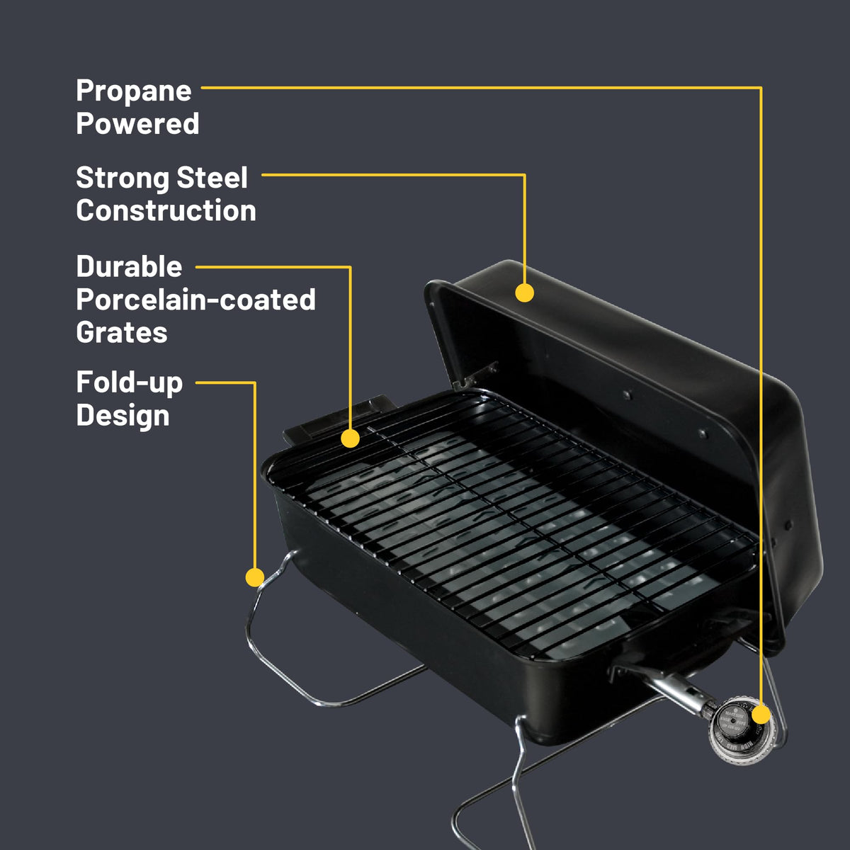 Portable 1-Burner Propane Gas Grill W764