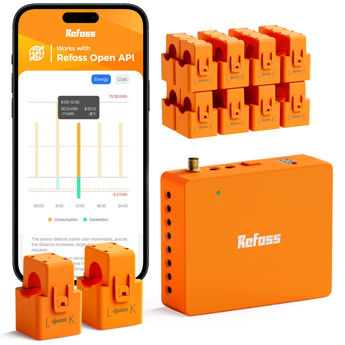 Smart Home Energy Monitor with 16 60A Circuit Sensor H686