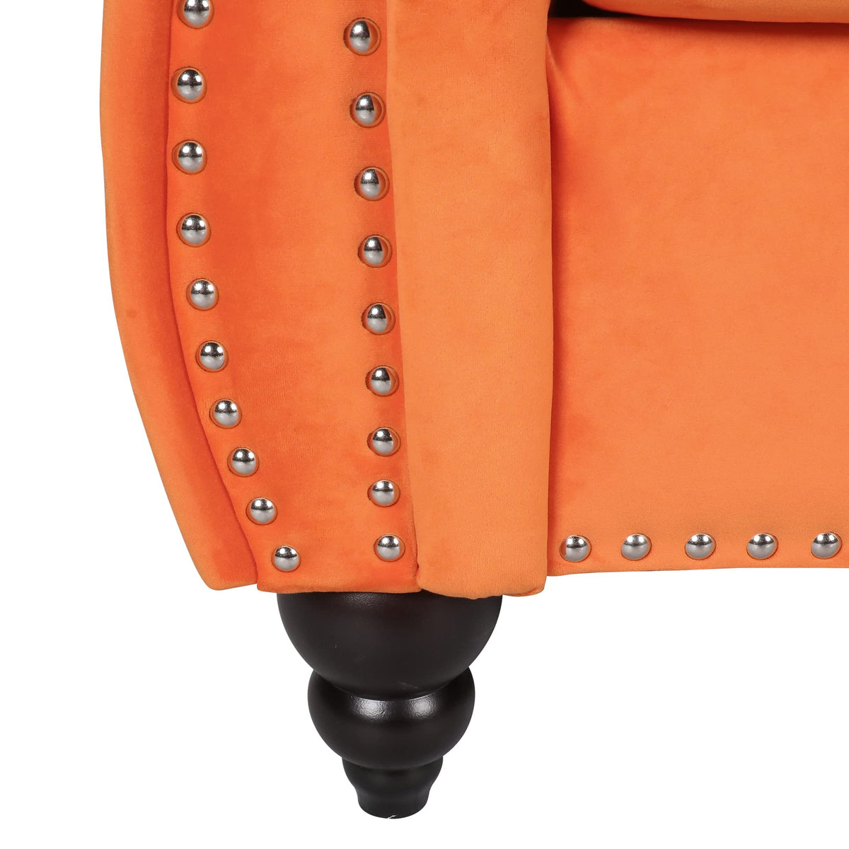 Orange Velvet Chesterfield Loveseat Sofa K3393