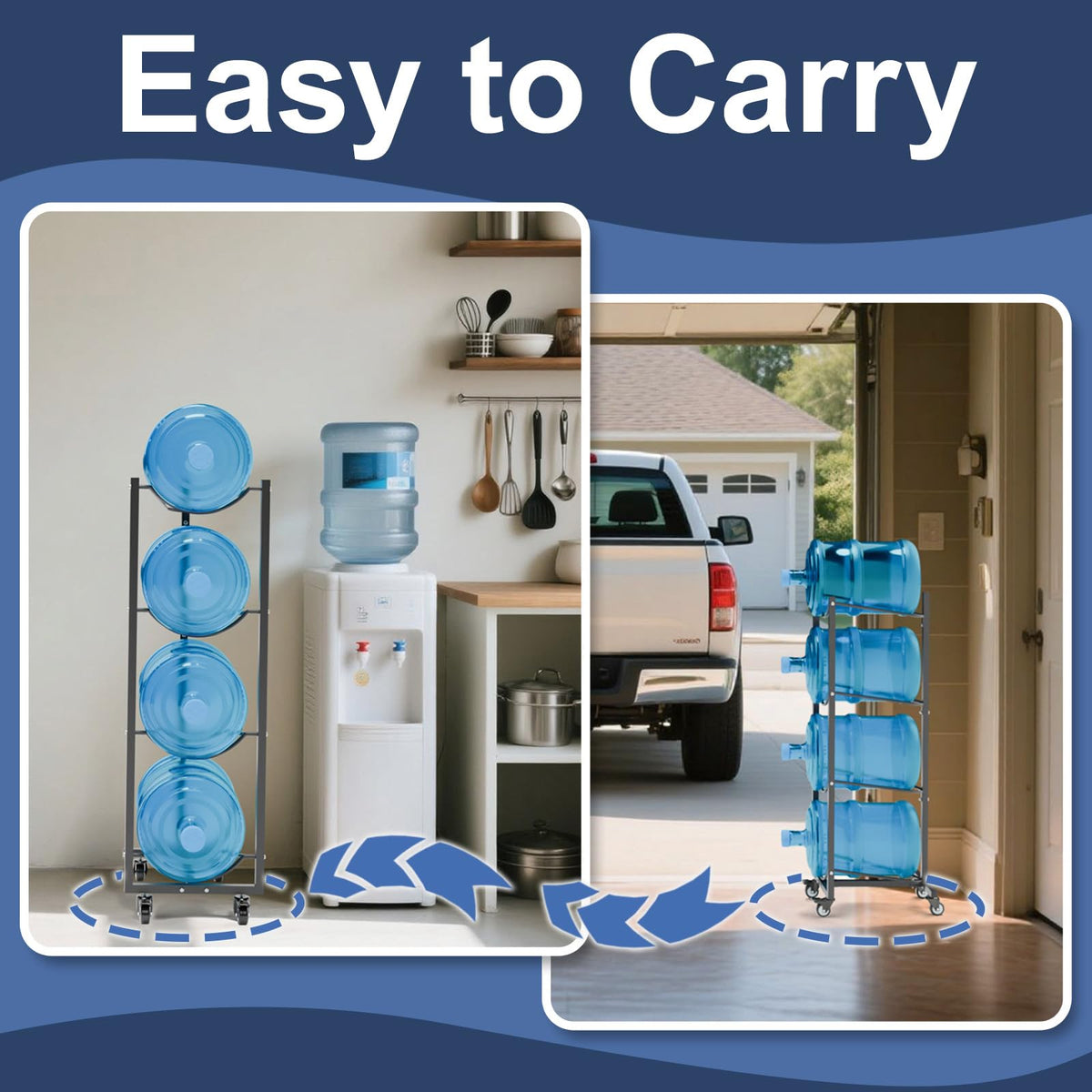 5 Gallon Water Jug Holder with 4 Wheels S10054