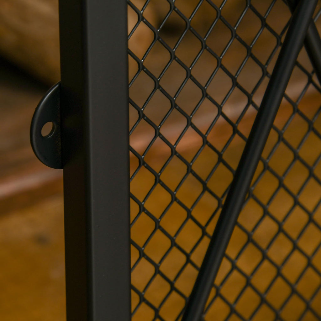 Folding Fireplace Screen Heavy Duty Black G586340