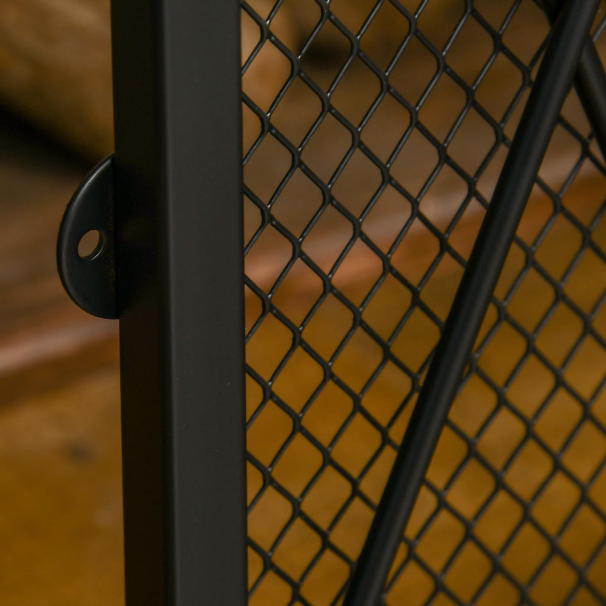 Folding Fireplace Screen Heavy Duty Black G586340