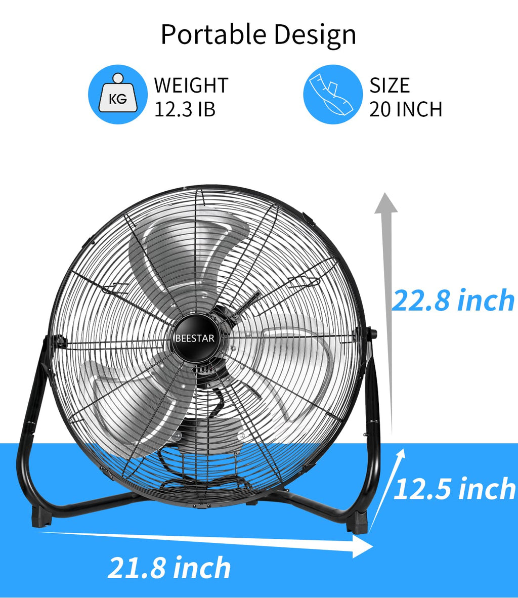 20 Inch Heavy Duty High Velocity Metal Floor Fan G290167