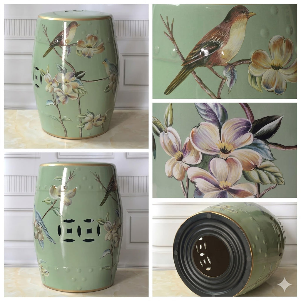 Hand-Painted Blue White Ceramic Garden Stool S5119