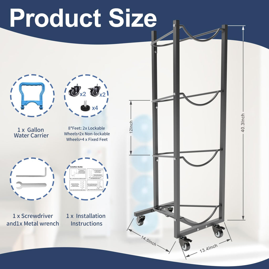5 Gallon Water Jug Holder with 4 Wheels S10054
