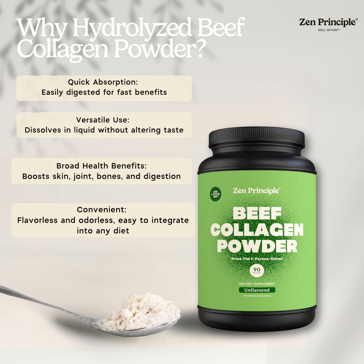 Grass-Fed Hydrolyzed Collagen Peptides 3 lb W392666