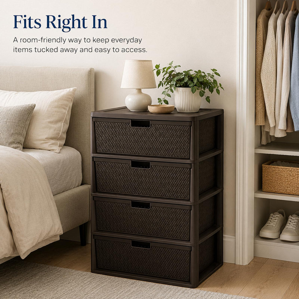 4 Drawer Tower with Removable Bins C12968