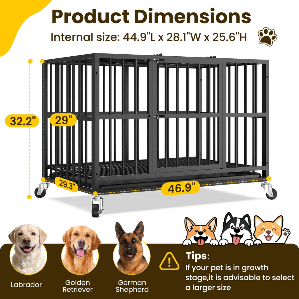 48 Inch Heavy Duty Black Dog Crate O735857
