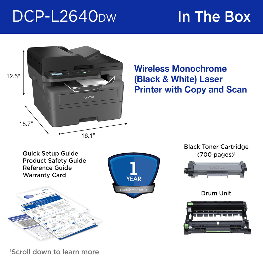 Wireless Compact Monochrome Multi-Function Printer G8896