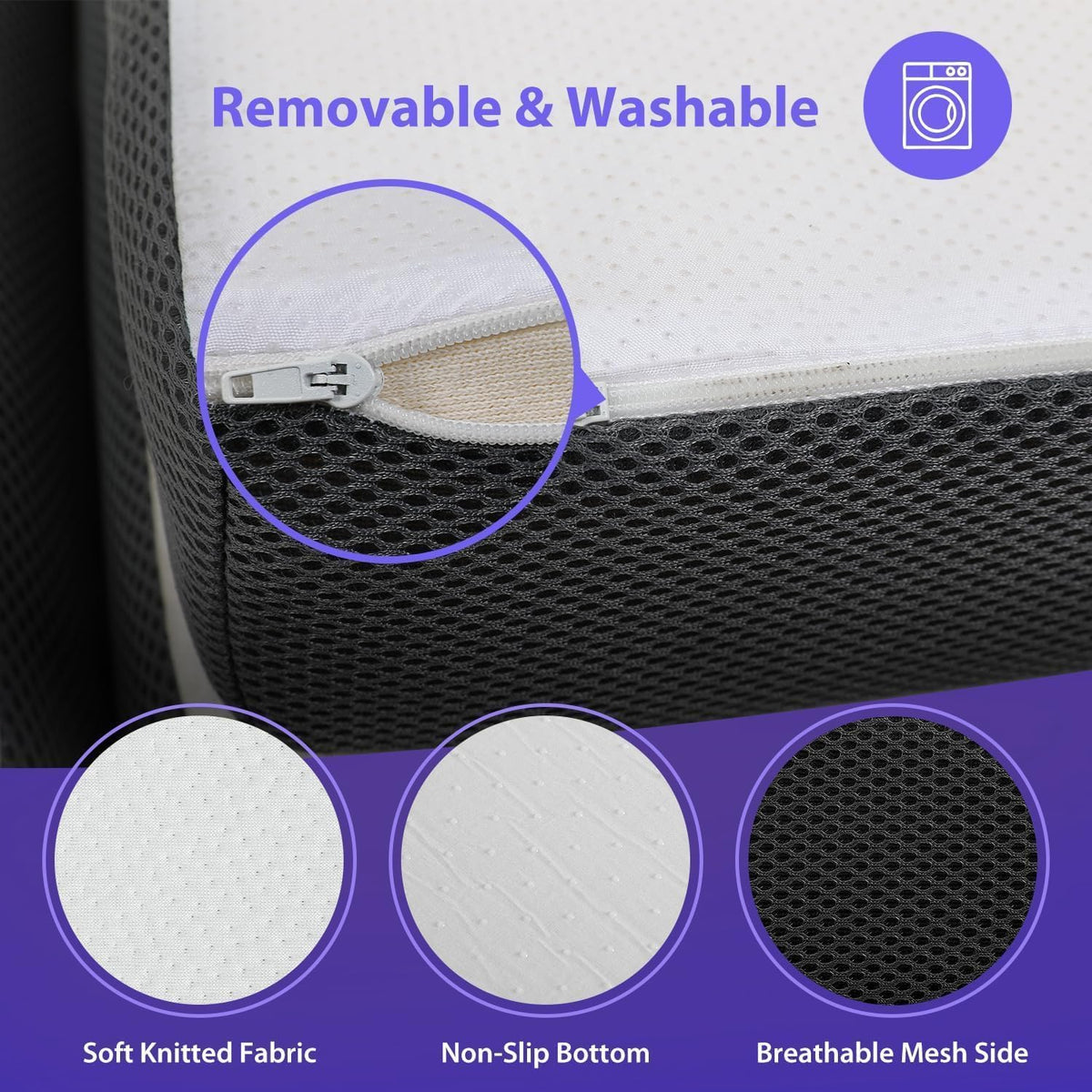 3 inch Tri Fold Memory Foam Mattress with Mesh Cover J3047