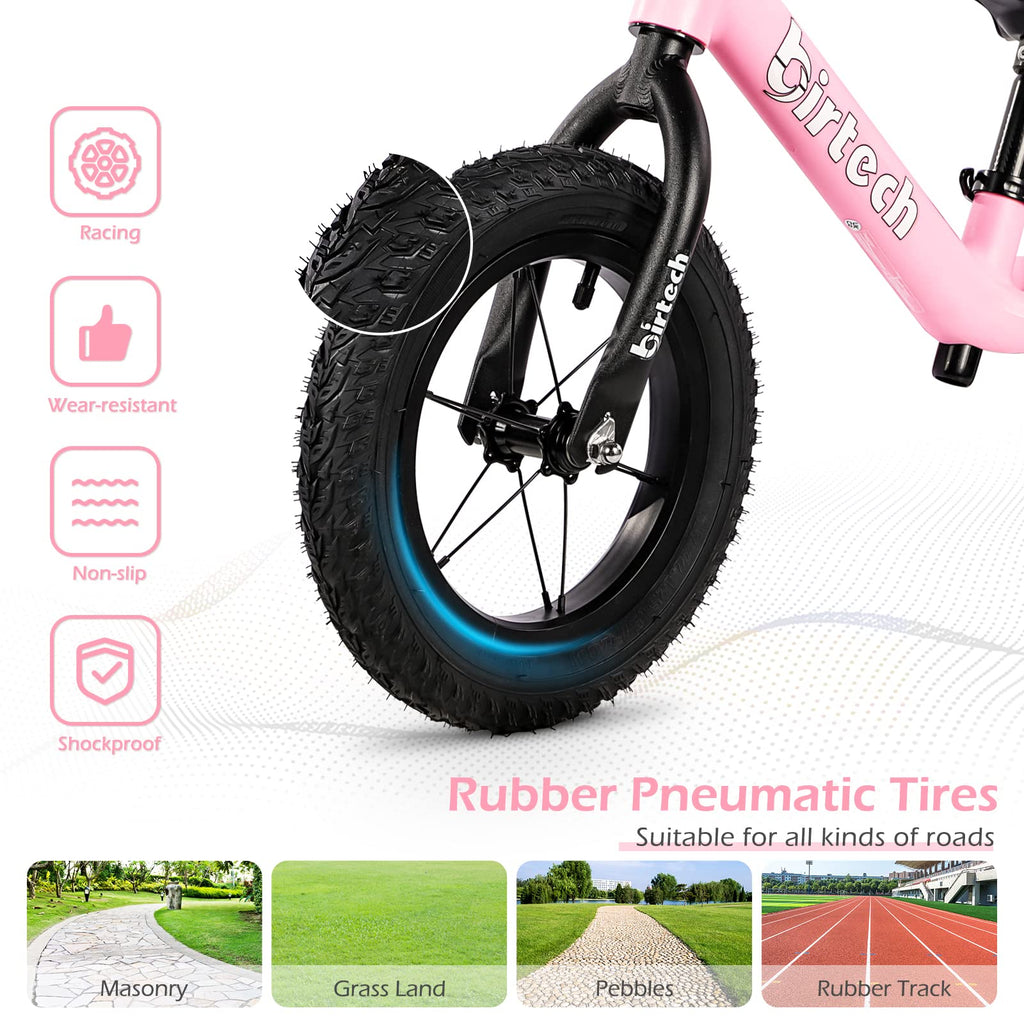 12" No Pedal Balance Bike with Inflatable Rubber Tires L576045